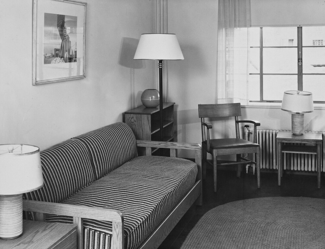 vintage furniture in modern home