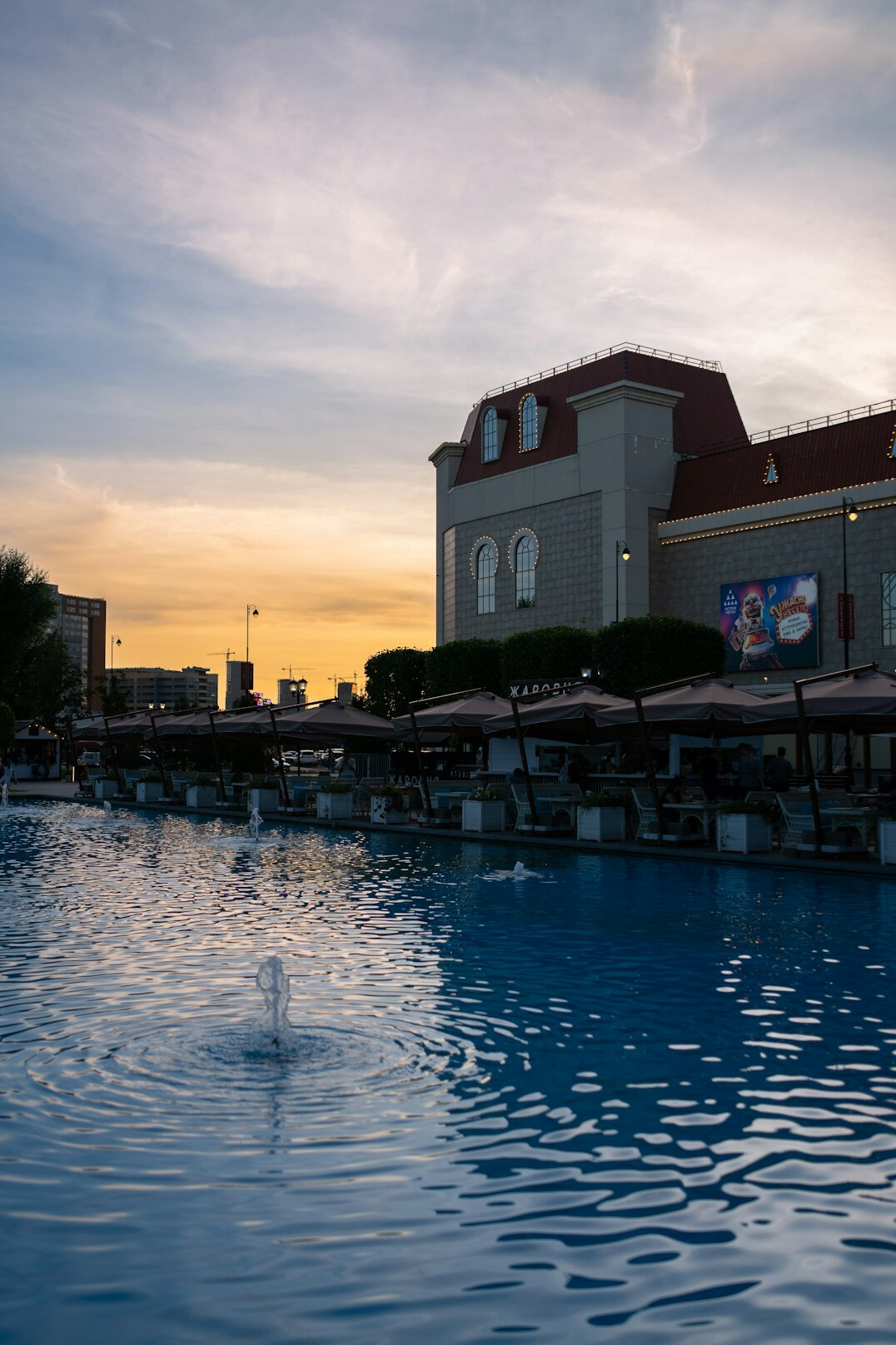 luxury outdoor pool area